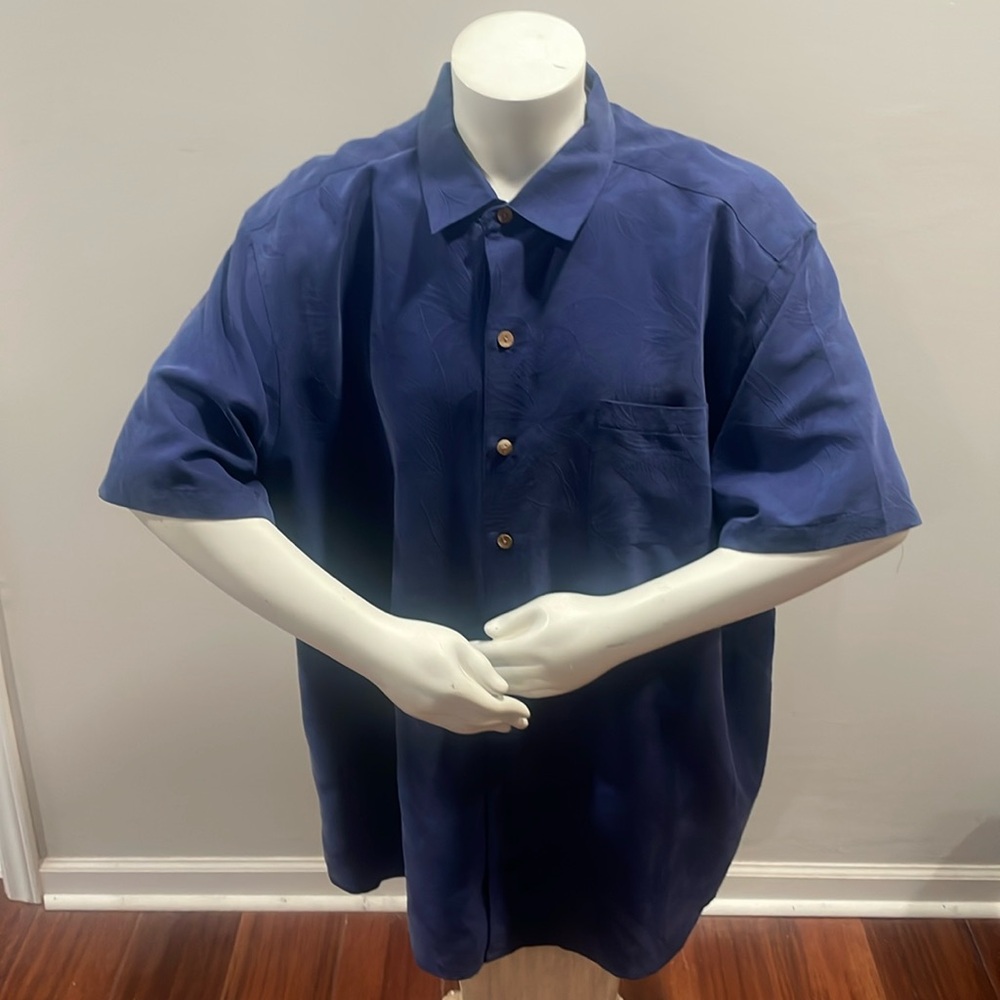 Caribbean blue button down shirt 3XB